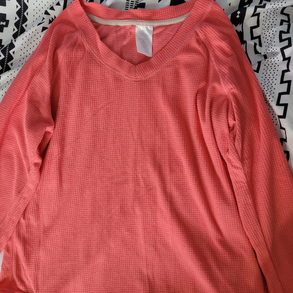 Secret Treasures coral and white pajama set